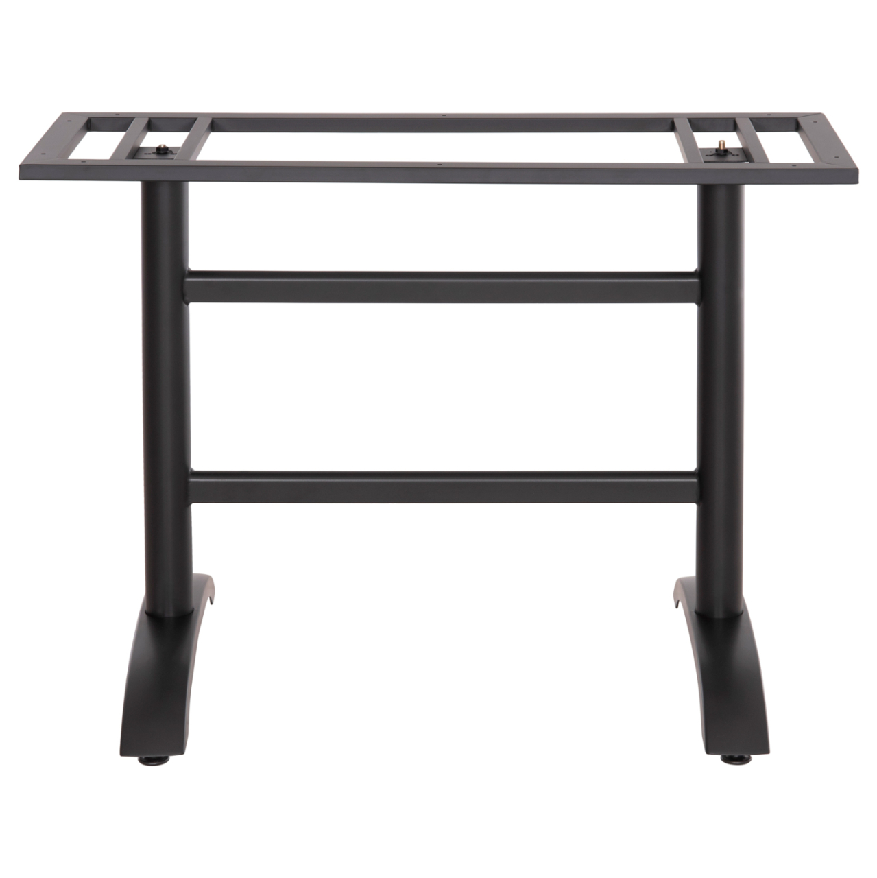 BASE FOR TABLE HM468.11 ALUMINUM DOUBLE IN MATTE BLACK WITH HEIGHT ADJUSTERS 100Χ40Χ73Hcm. [3]