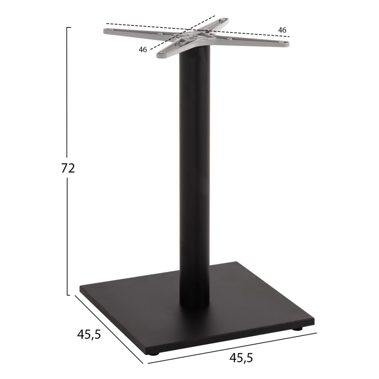 BASE FOR TABLE HM475.01 ALUMINUM MATTE BLACK-46x46cm CROSS 46Χ46Χ72Hcm. [2]