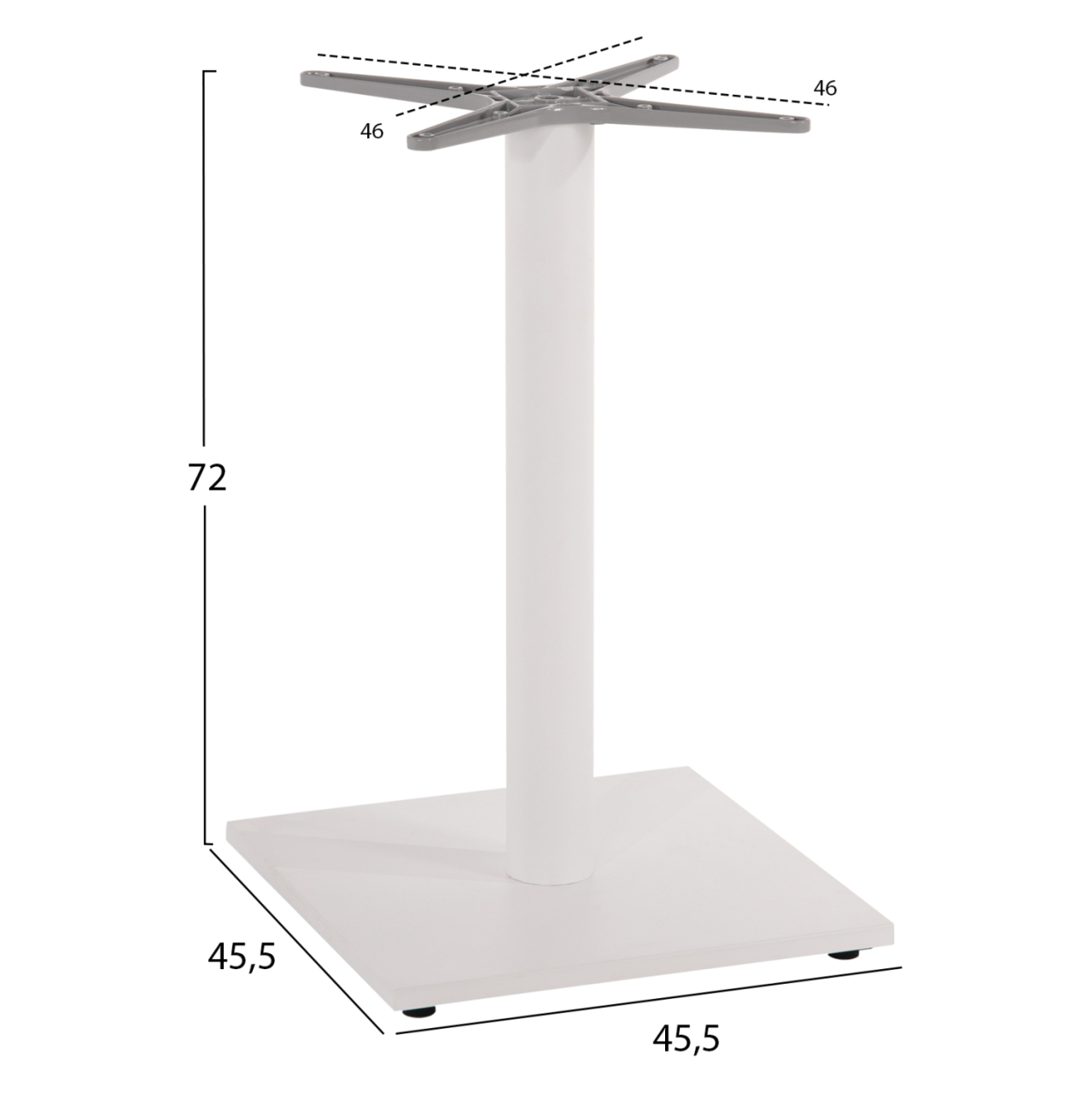BASE FOR TABLE HM475.02 ALUMINUM MATTE WHITE-46x46cm CROSS- 46Χ46Χ72Hcm. [2]