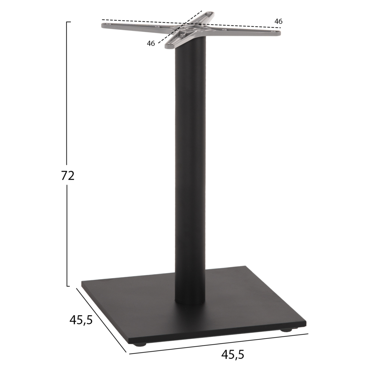 BASE FOR TABLE HM475.20 ALUMINUM GREY-46x46cm CROSS- 46Χ46Χ72Hcm. [2]