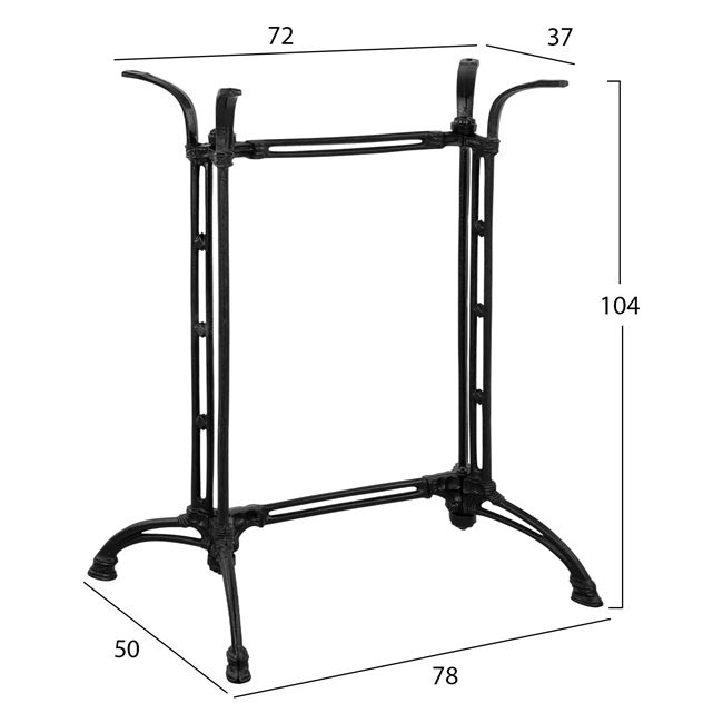 Base from cast iron 2 cοlumns HM465 Black color 78x50 [2]