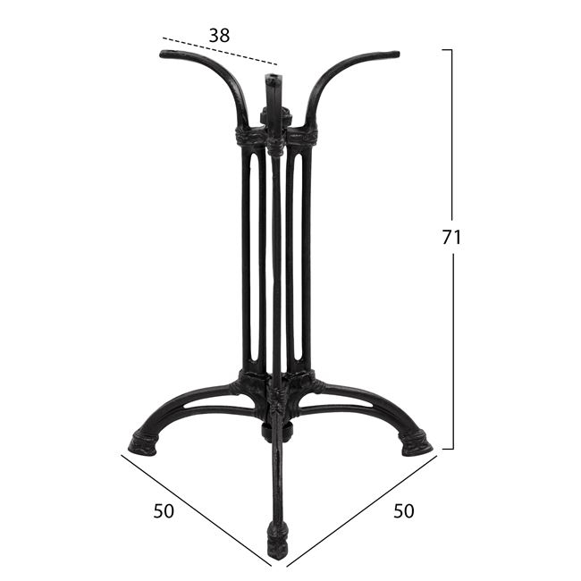 Base from cast iron HM445 3legs in black color 50x50x71 [2]