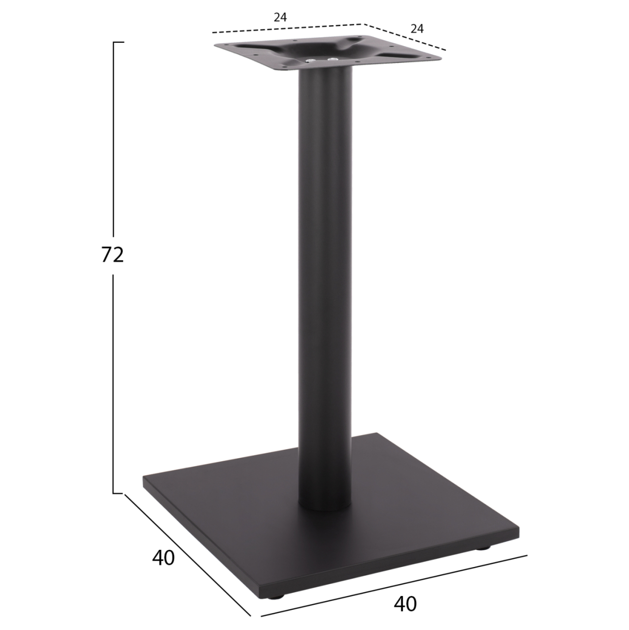 Base metallic Black matte 40x40x72 with adjusters HM421.11 [2]