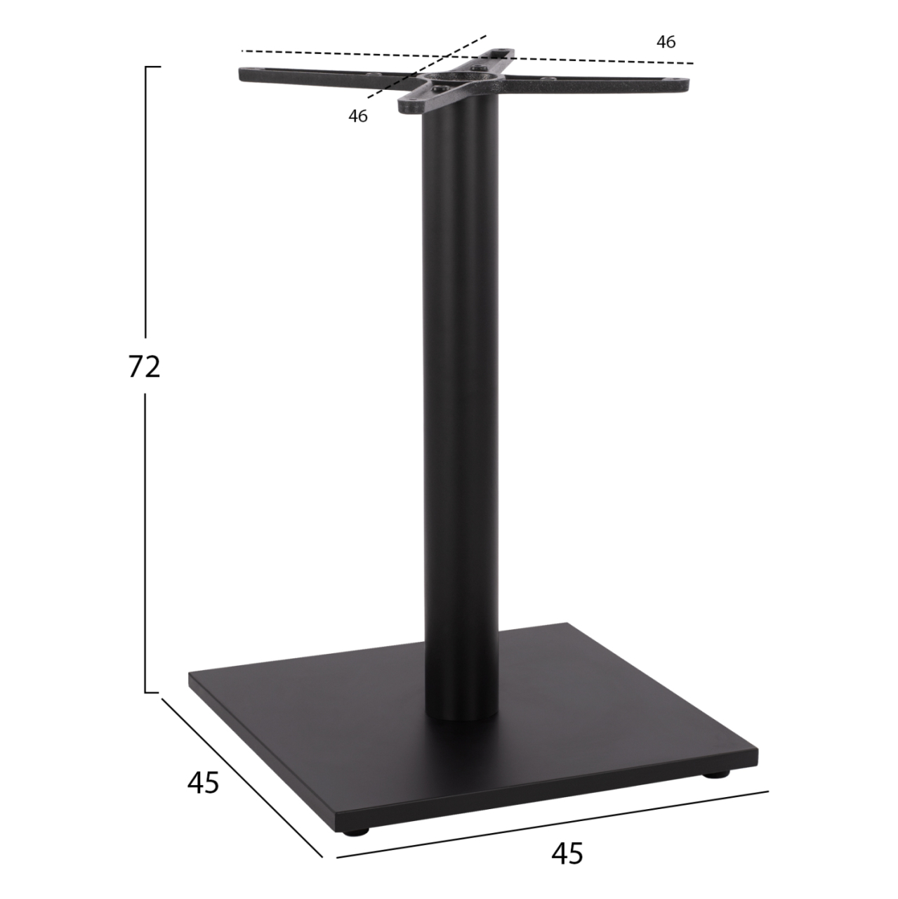 Base metallic Black matte 45x45x72 with adjuster HM438 [2]