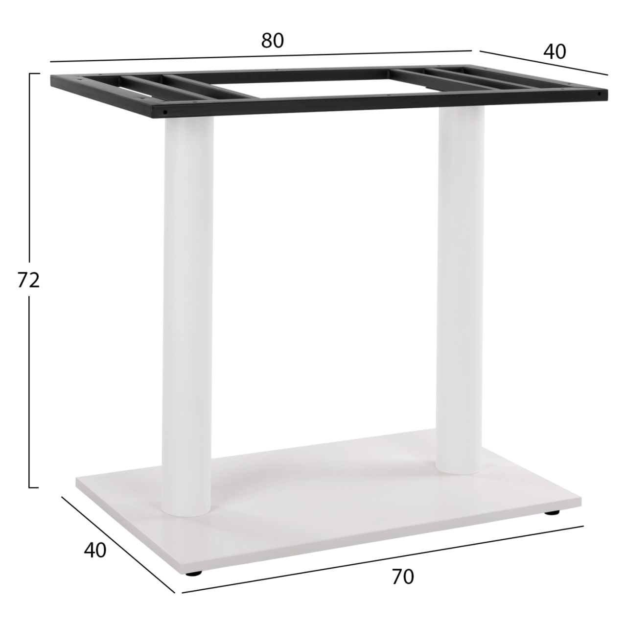 Base Metallic Double White Matte 80x40x72 with adjusters HM435.12 [2]