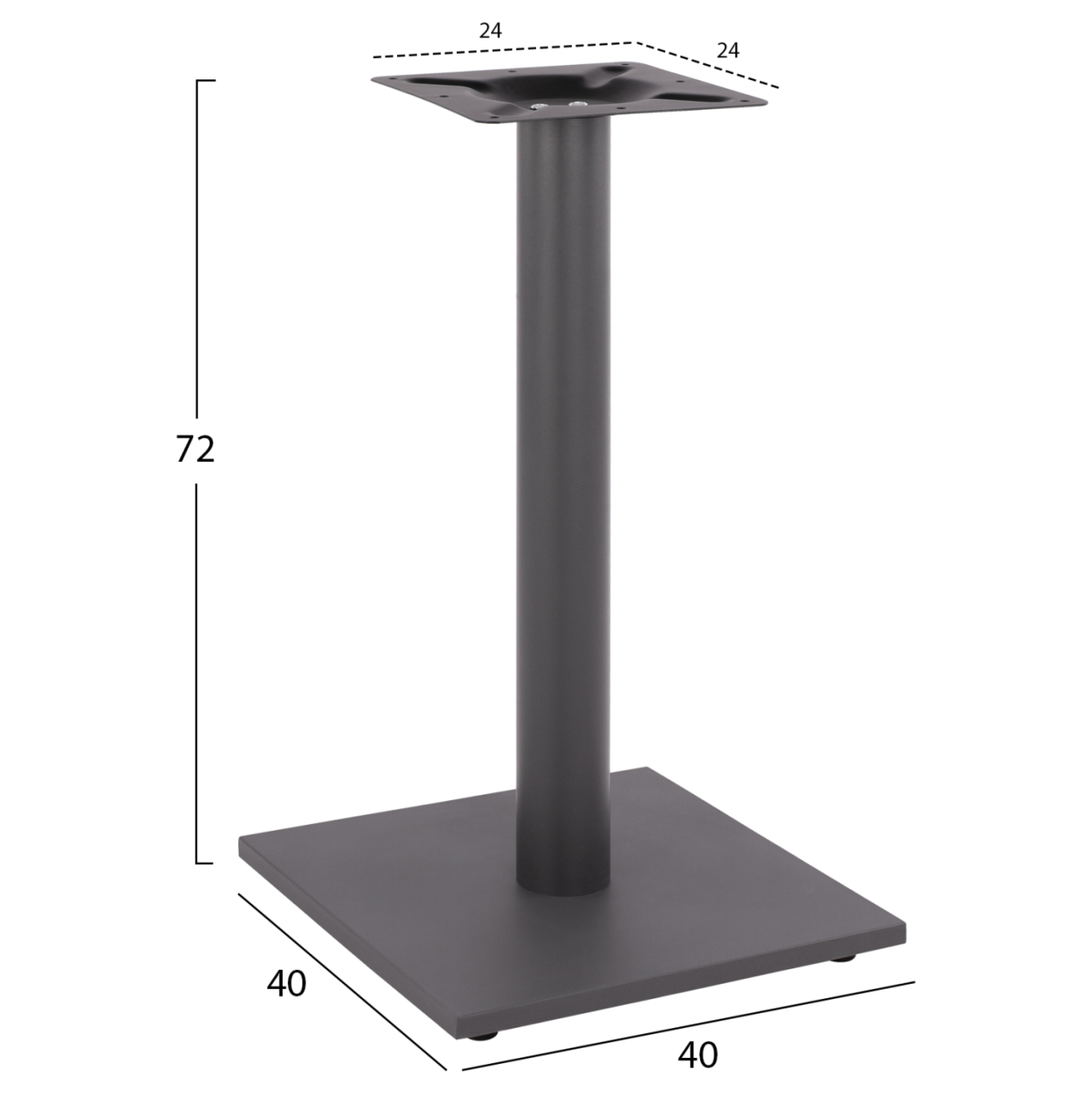 Base metallic Grey 40x40x72 with adjusters HM421.20 [2]