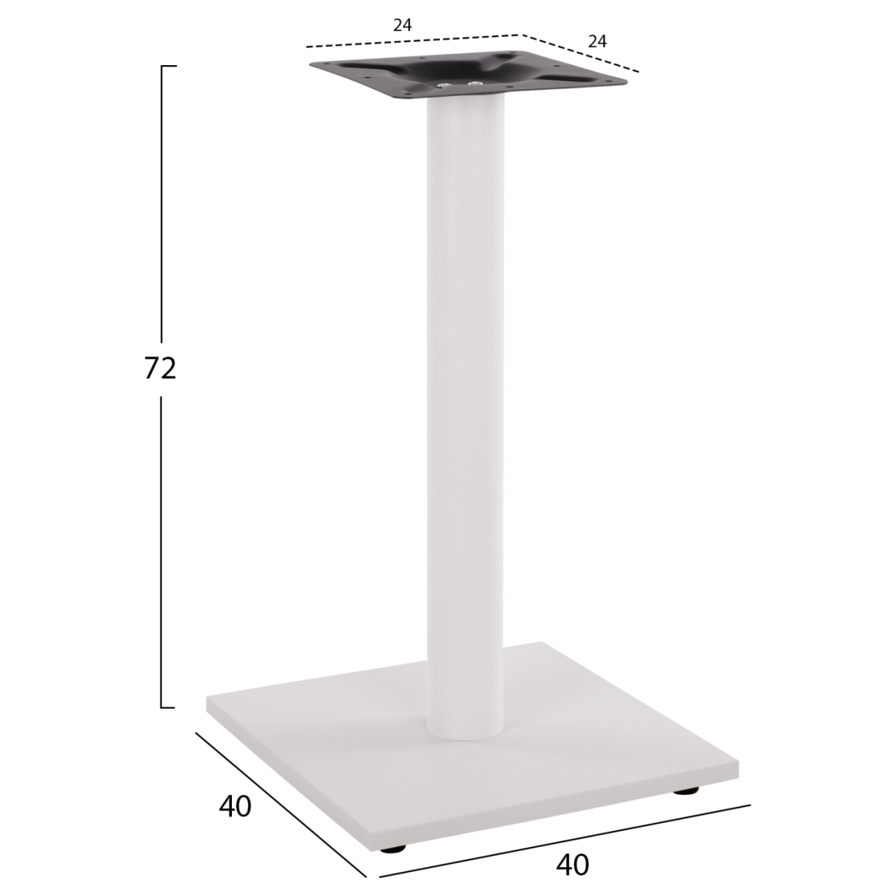 Base metallic White matte 40x40x72 with adjusters HM421.12 [2]