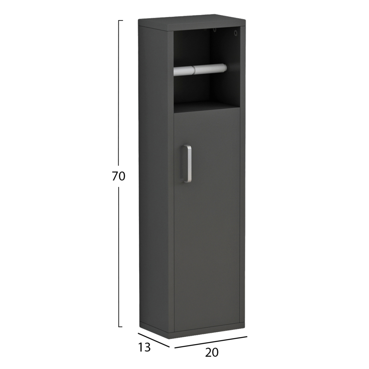 BATHROOM CABINET DAMIEN HM9025.11 MELAMINE IN ANTHRACITE COLOR 20x13x70Hcm. [2]