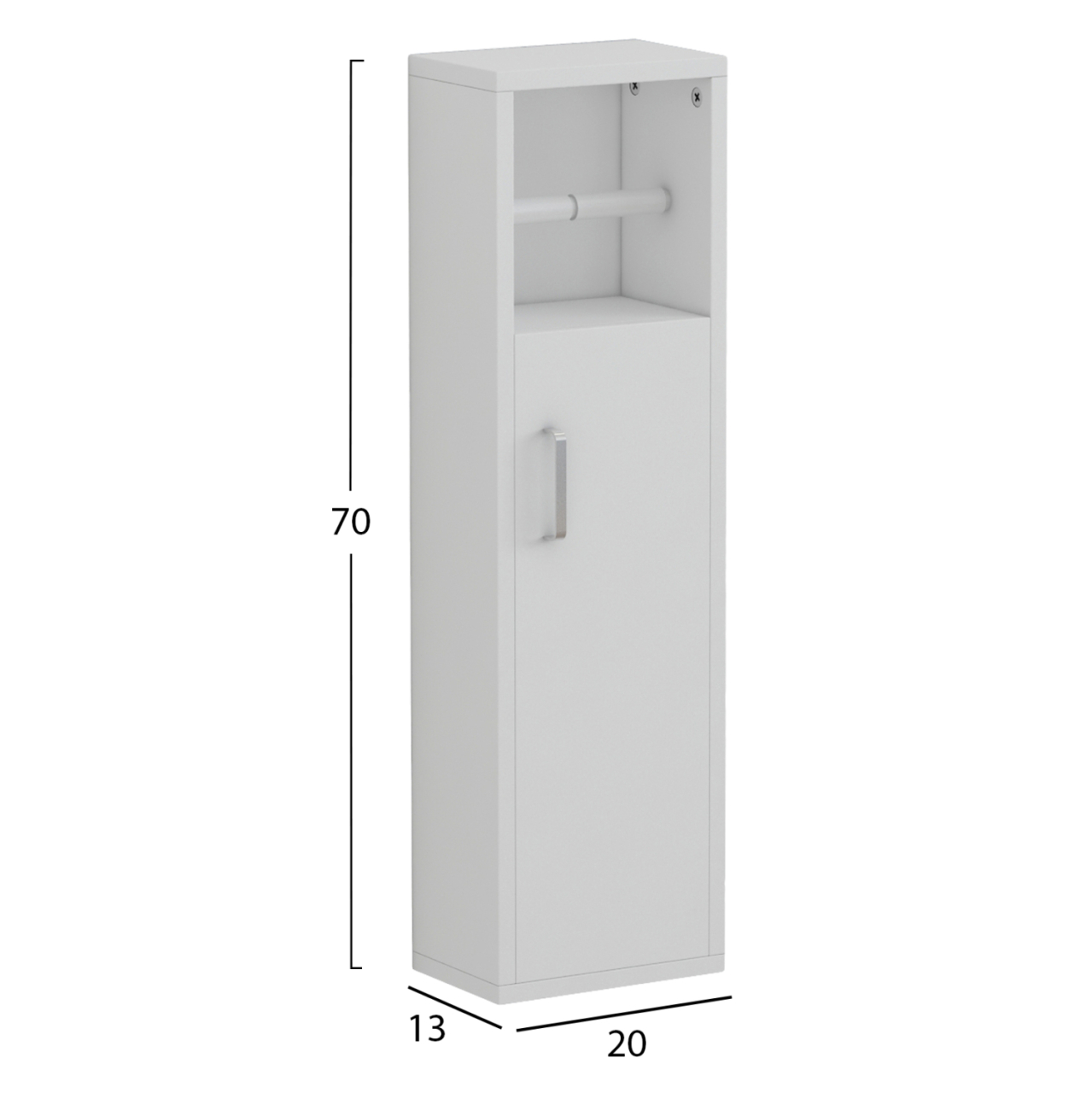 BATHROOM CABINET DAMIEN HM9025.12 MELAMINE IN WHITE COLOR 20x13x70Hcm. [2]