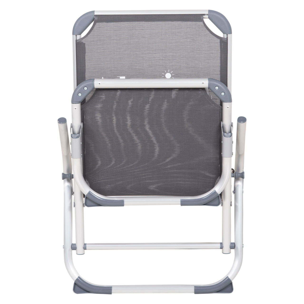 BEACH CHAIR HEAVY DUTY ALUMINUM ALMIRA HM5053.10 GREY TEXTILENE--HIGH BACKREST 55x71x66Hcm [6]