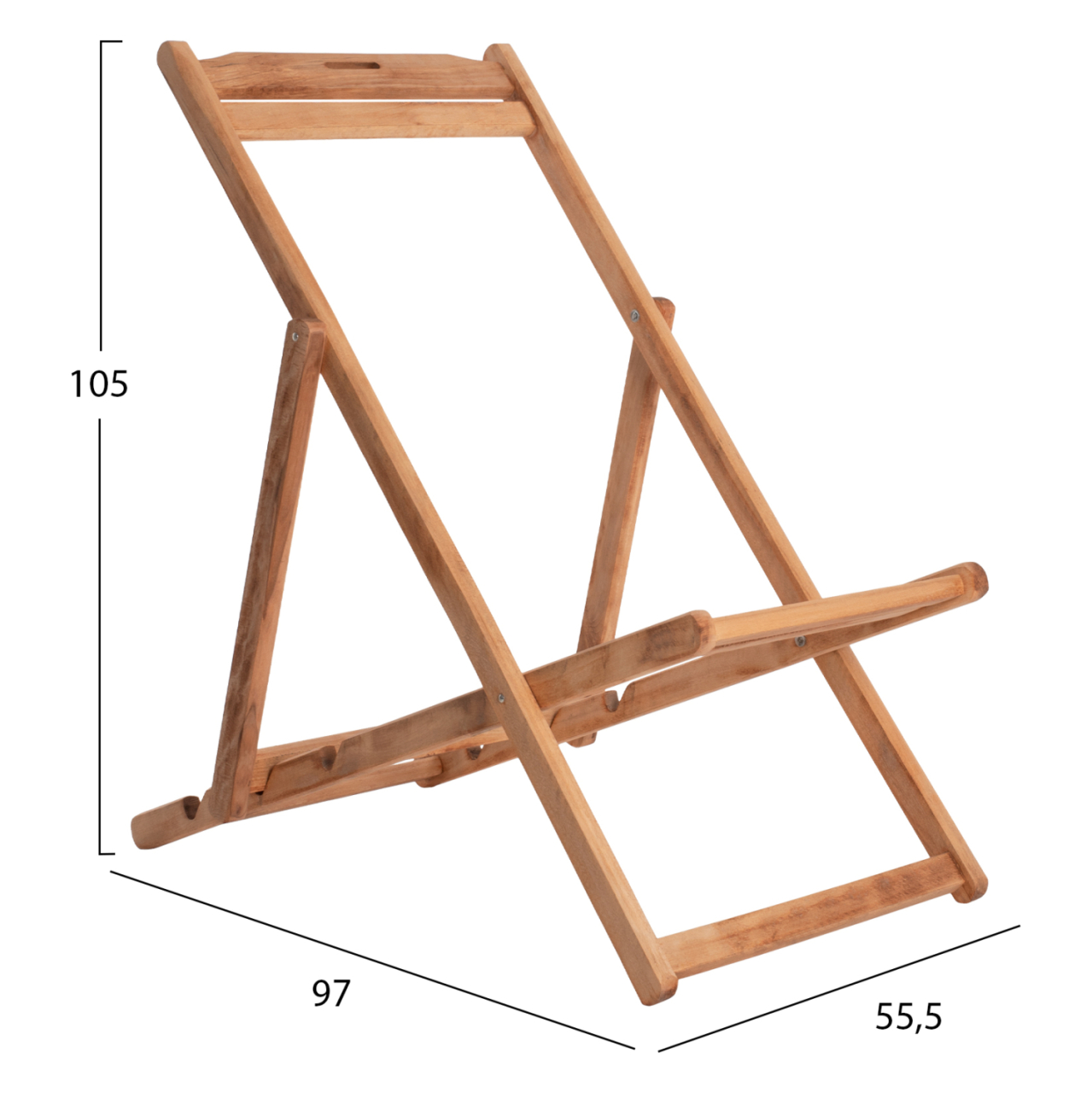 BEACH CHAIR HM5798.02 NO ARMS SOLID BEECH WOOD NATURAL COLOR IMPREGNATED [2]