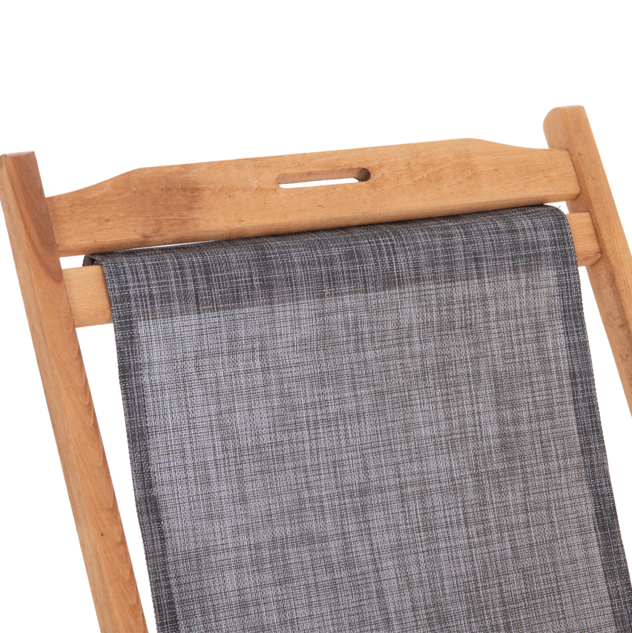 BEACH CHAIR WITH ARMS and GREY TEXTILENE LIMNOS HM11708.10T BEECH WOOD IN WALNUT 62.5x97x105Hcm. [7]
