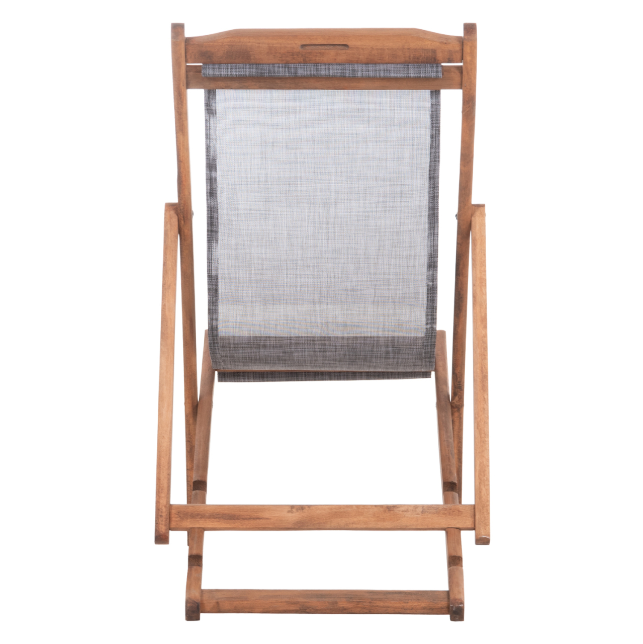 BEACH CHAIR WITH TEXTILENE FABRIC IN GREY LIMNOS HM11707.10T BEECH WOOD IN WALNUT 55.5x97x105H [7]