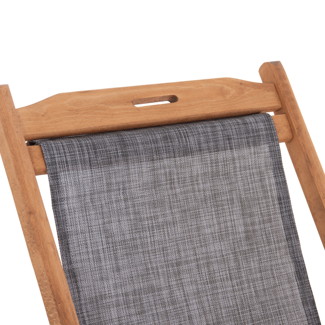 BEACH CHAIR WITH TEXTILENE FABRIC IN GREY LIMNOS HM11711.10T BEECH WOOD IN NATURAL 55.5x97x105H [8]