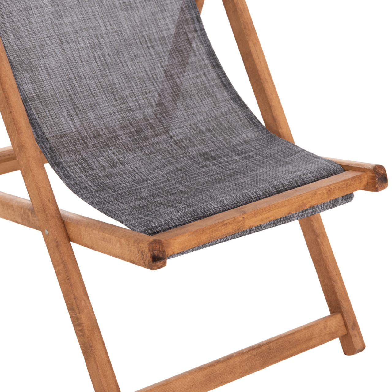 BEACH CHAIR WITH TEXTILENE FABRIC IN GREY LIMNOS HM11711.10T BEECH WOOD IN NATURAL 55.5x97x105H [9]