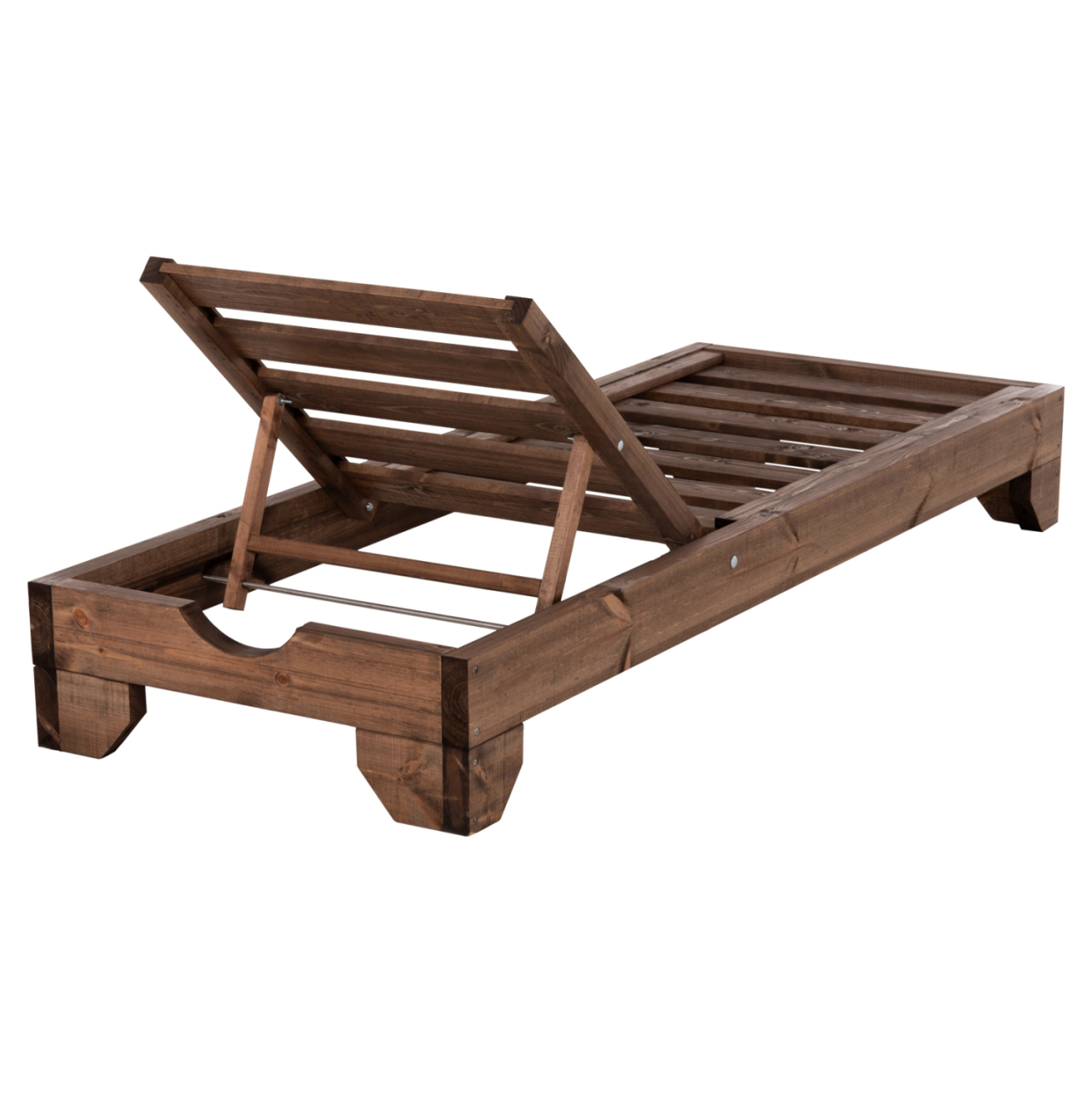BEACH LOUNGER HEAVY-DUTY KORINOS HM10779.01 IMPREGNATED PINE WOOD IN WALNUT 79x204x77Hcm. [5]