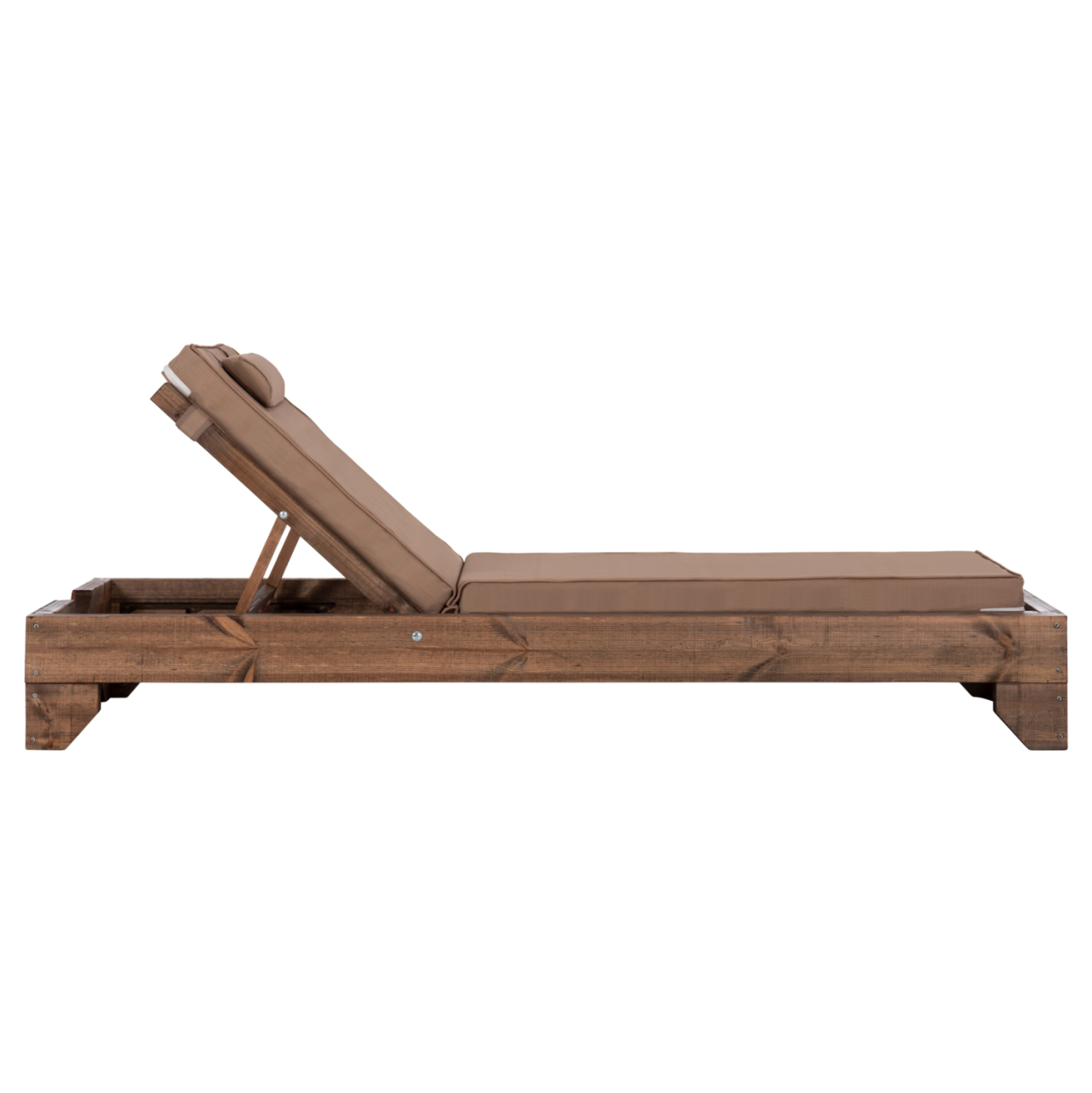 BEACH LOUNGER KORINOS HM10772.04T PINE WOOD IN WALNUT--CUSHION IN MOCHA 79x204x77Hcm. [3]