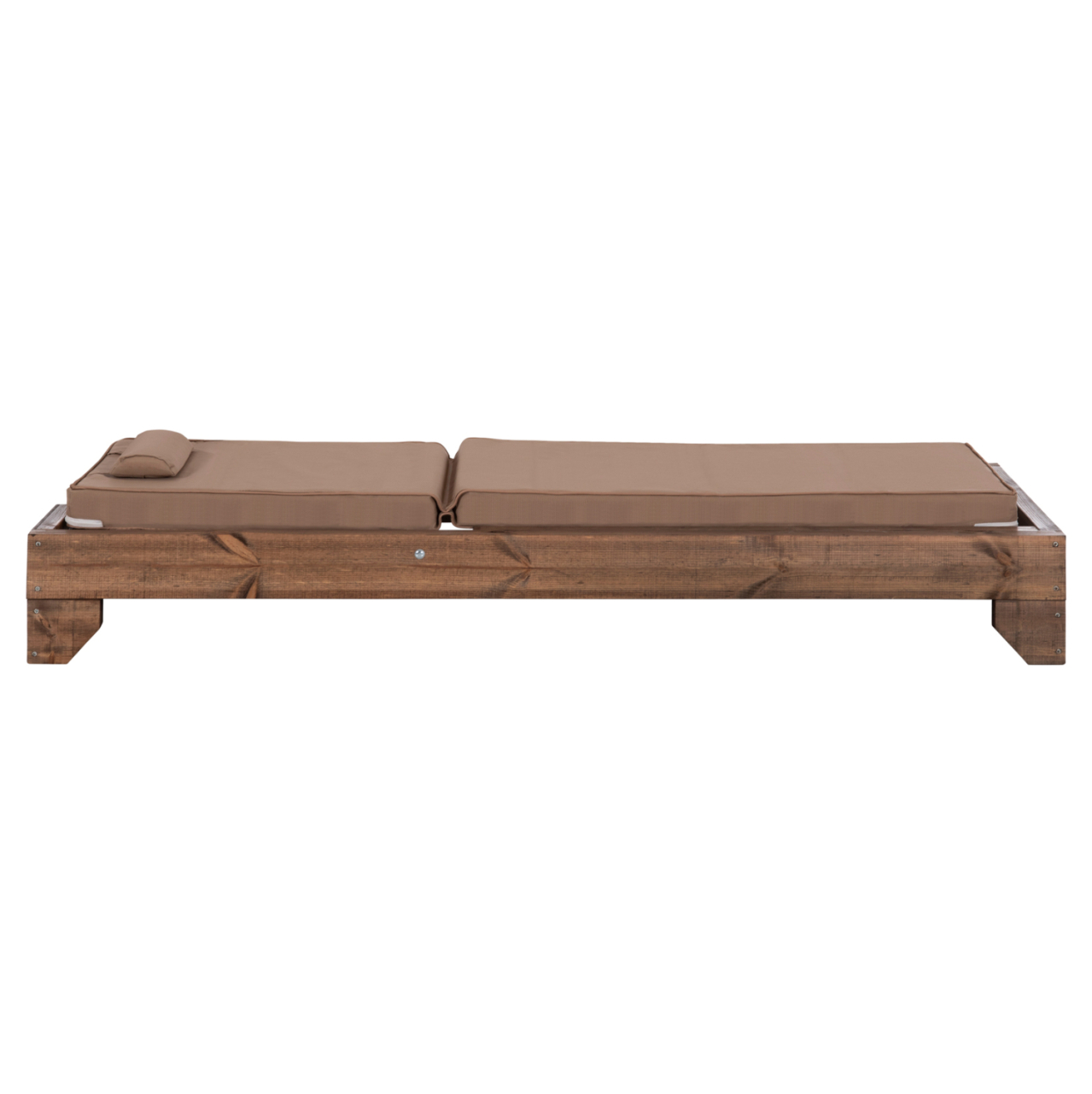 BEACH LOUNGER KORINOS HM10772.04T PINE WOOD IN WALNUT--CUSHION IN MOCHA 79x204x77Hcm. [4]