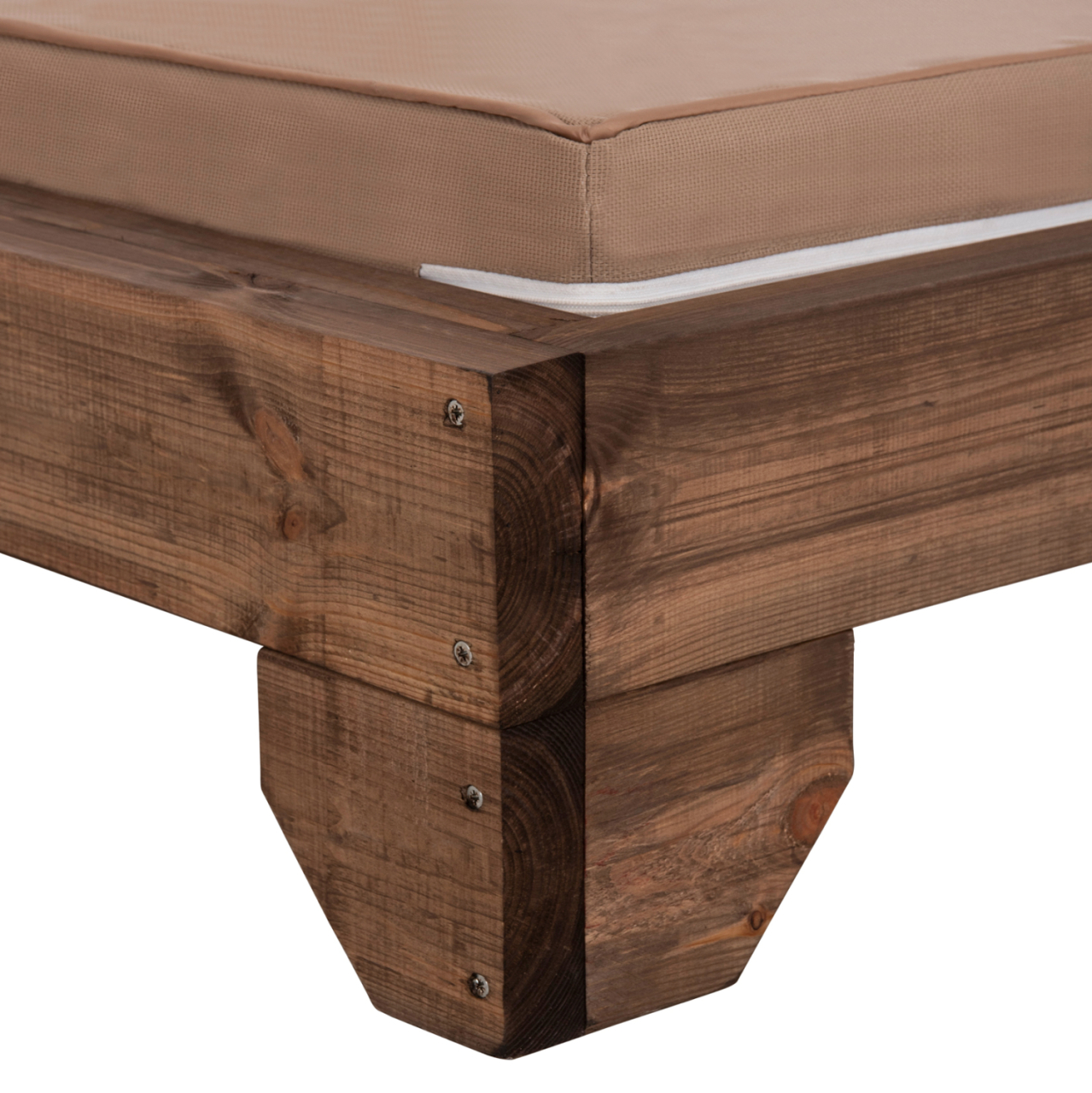 BEACH LOUNGER KORINOS HM10772.04T PINE WOOD IN WALNUT--CUSHION IN MOCHA 79x204x77Hcm. [7]