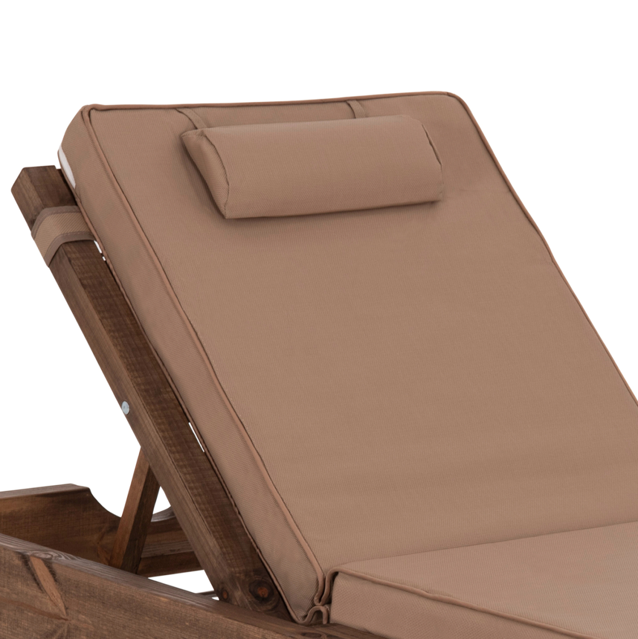 BEACH LOUNGER KORINOS HM10772.04T PINE WOOD IN WALNUT--CUSHION IN MOCHA 79x204x77Hcm. [6]