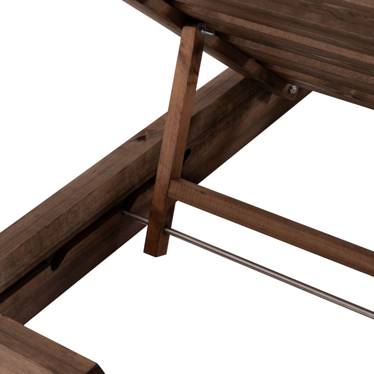 BEACH LOUNGER KORINOS HM10772.05T PINE WOOD IN WALNUT--CUSHION IN BLACK 79x204x77Hcm. [6]