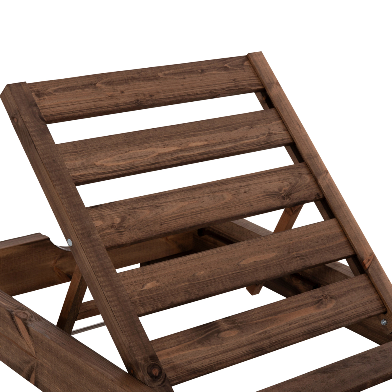 BEACH LOUNGER KORINOS HM10772.05T PINE WOOD IN WALNUT--CUSHION IN BLACK 79x204x77Hcm. [3]