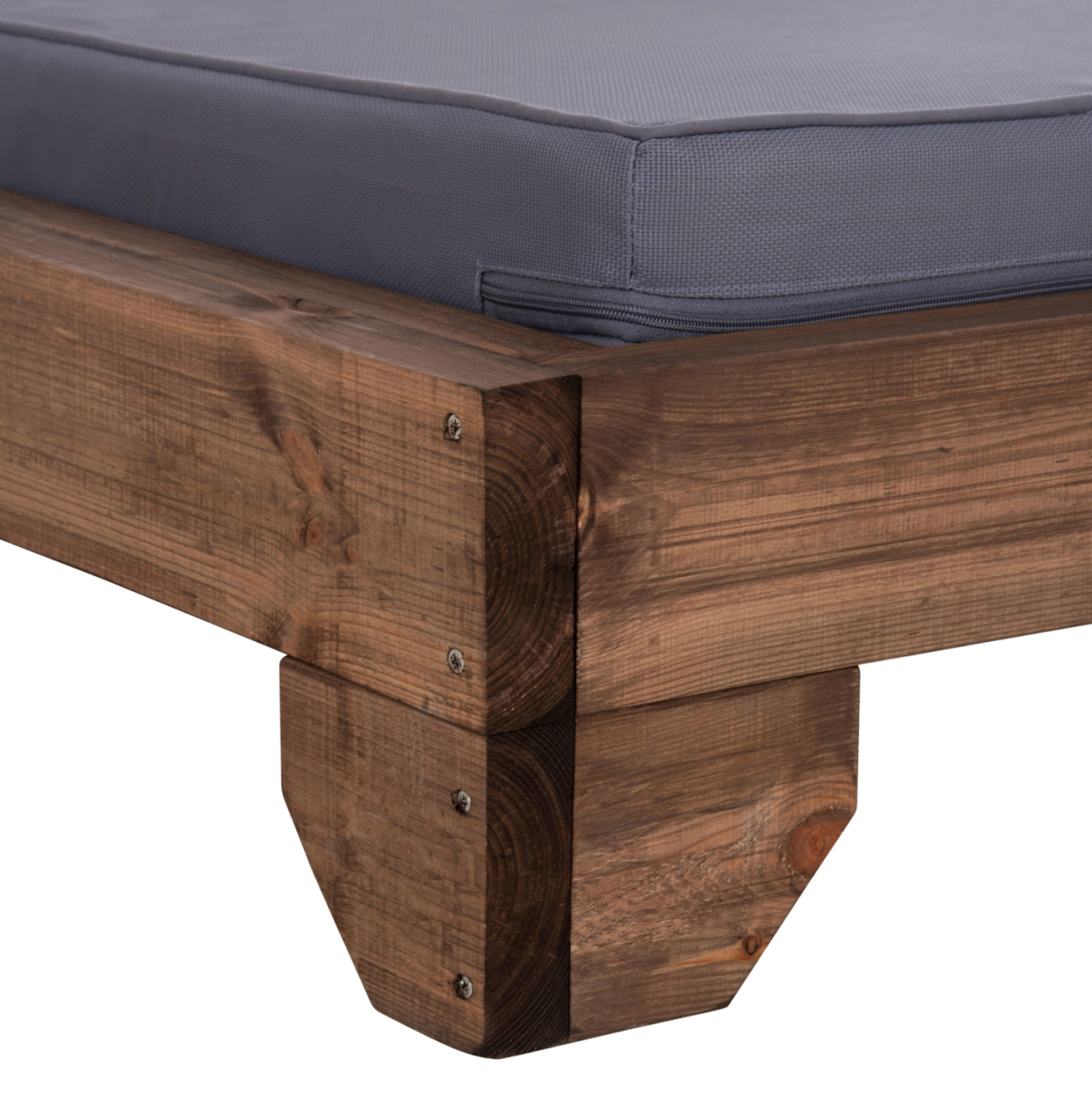 BEACH LOUNGER KORINOS HM10772.30T PINE WOOD IN WALNUT--CUSHION IN GREY 79x204x77Hcm. [7]