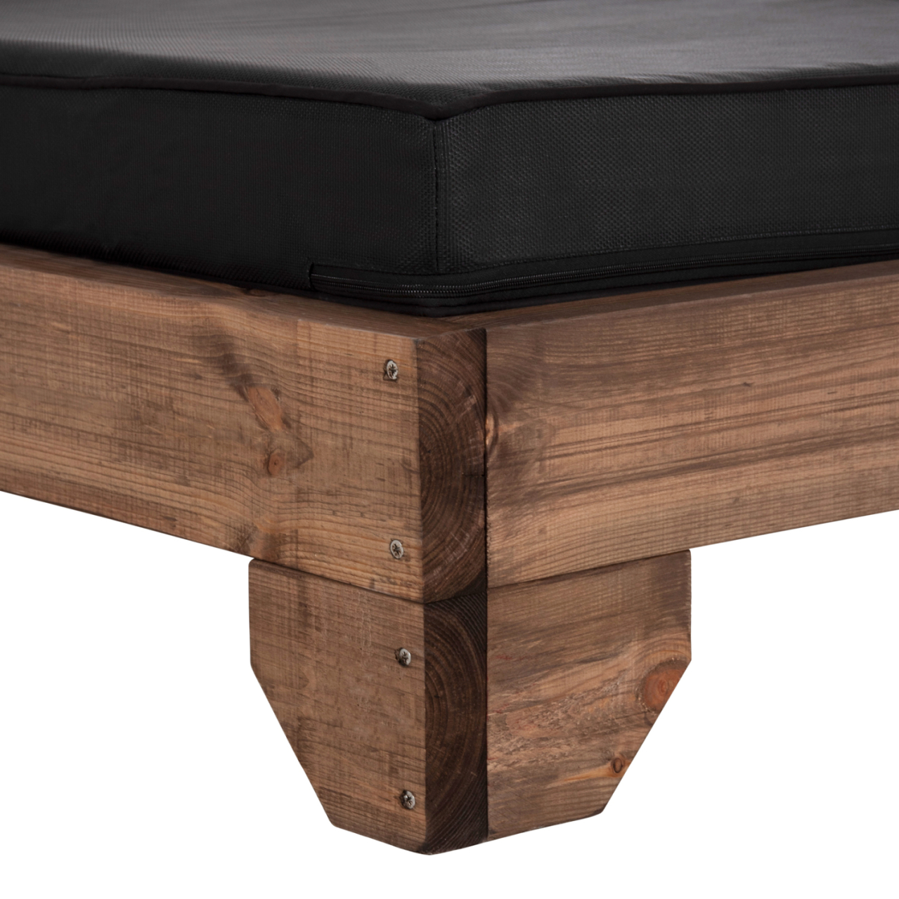BEACH LOUNGER KORINOS HM10773.05T PINE WOOD IN WALNUT--CUSHION IN BLACK 79x204x80Hcm. [7]
