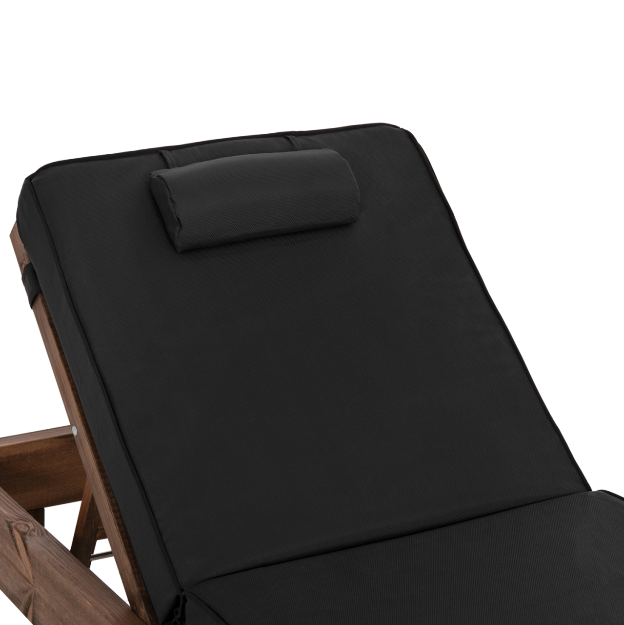 BEACH LOUNGER KORINOS HM10773.05T PINE WOOD IN WALNUT--CUSHION IN BLACK 79x204x80Hcm. [6]