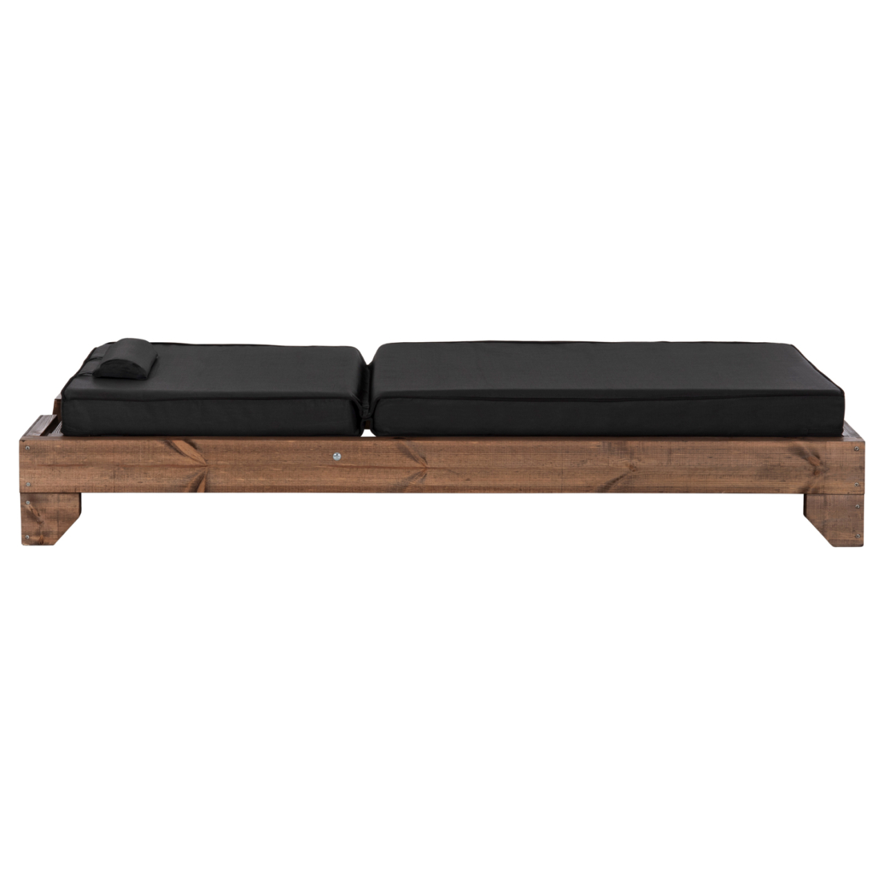 BEACH LOUNGER KORINOS HM10773.05T PINE WOOD IN WALNUT--CUSHION IN BLACK 79x204x80Hcm. [4]