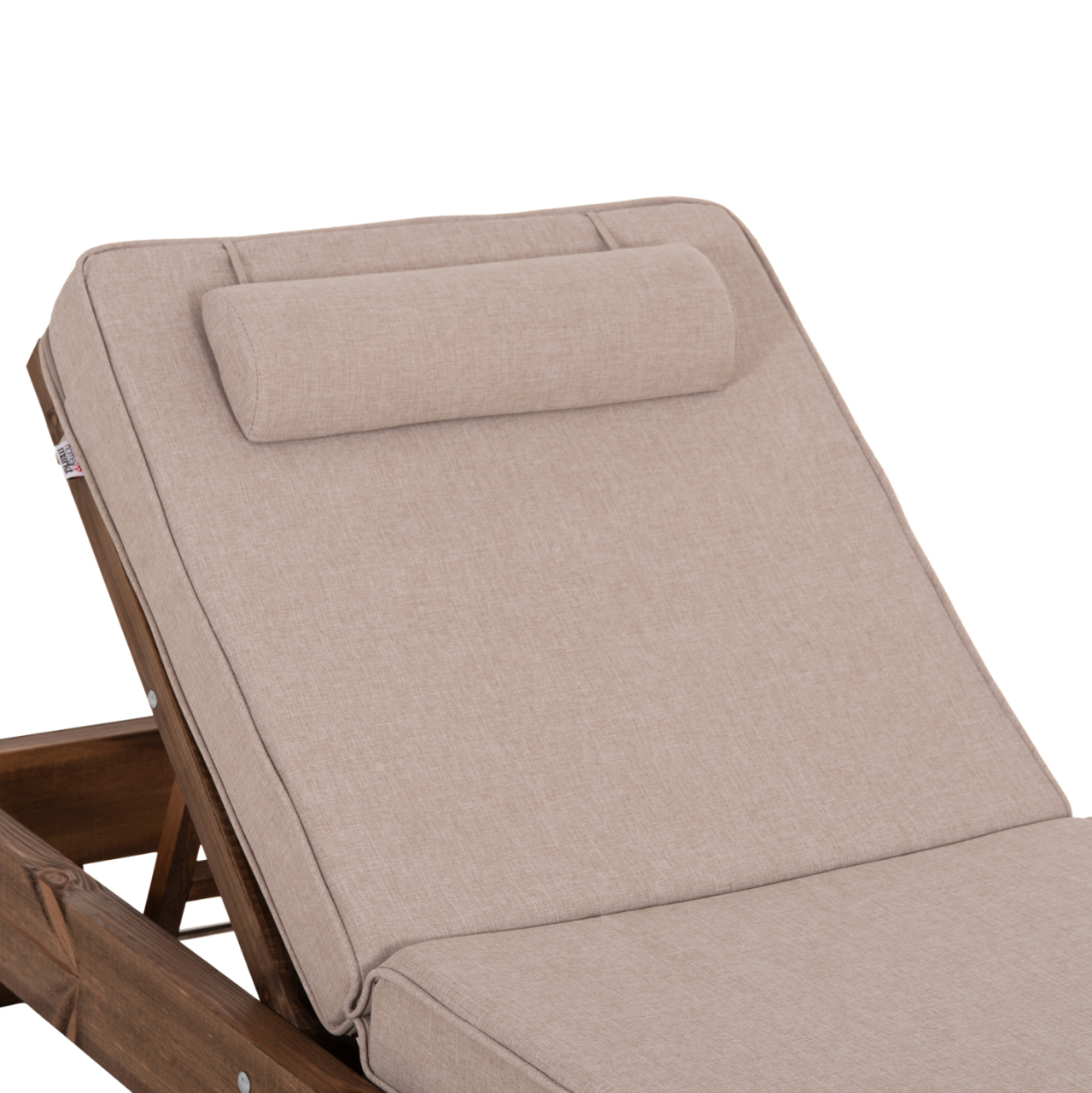 BEACH LOUNGER KORINOS HM10774.72 PINE WOOD IN WALNUT--OLEFIN CUSHION IN BEIGE 79x204x77Hcm. [6]