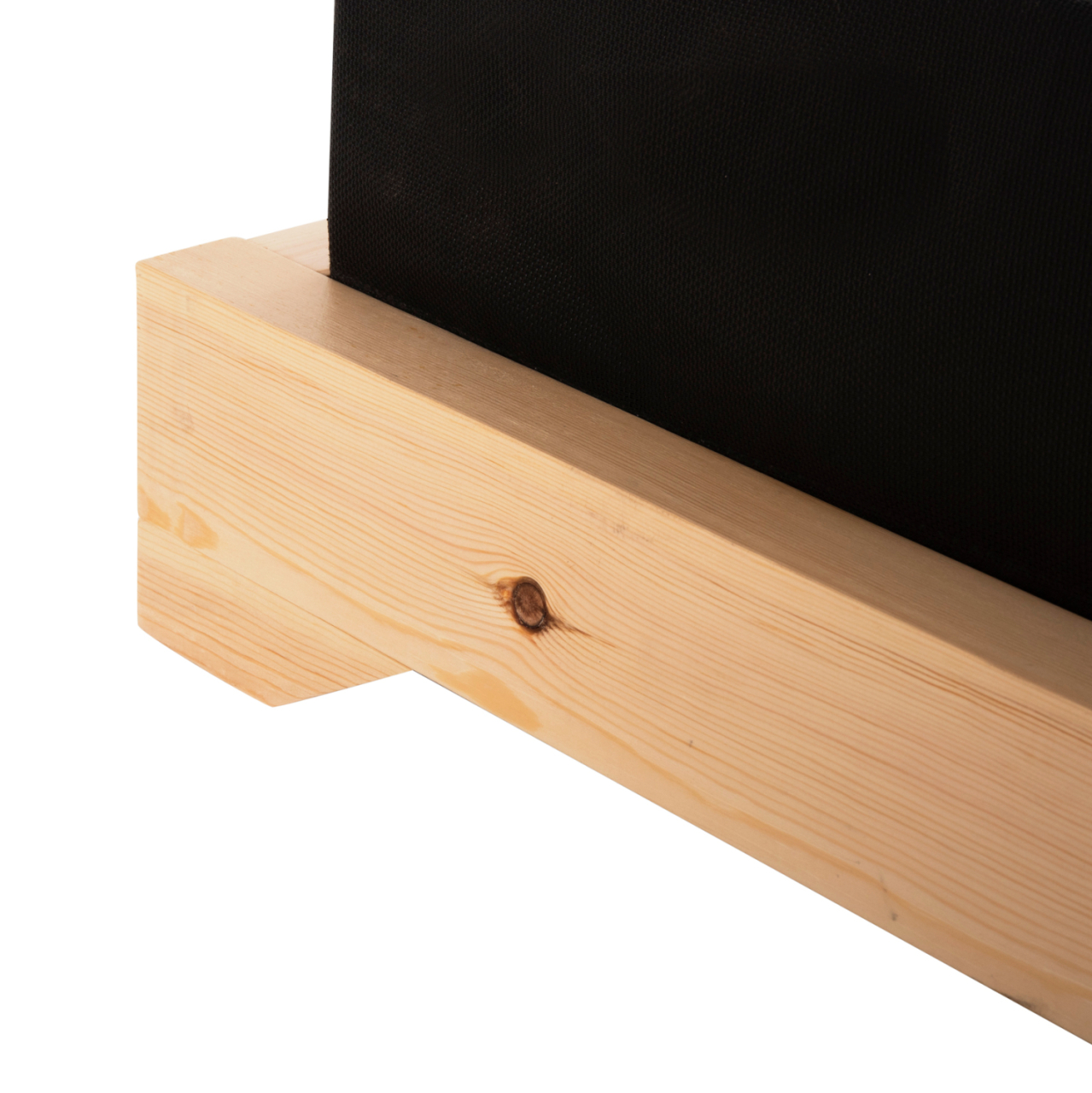 BEACH LOUNGER LOW IKARIA HM10623.01 PINE WOOD IN NATURAL COLOR-BLACK TEXTILENE-CUSHION 20cm THICK [9]