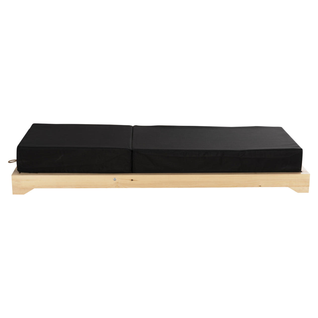 BEACH LOUNGER LOW IKARIA HM10623.01 PINE WOOD IN NATURAL COLOR-BLACK TEXTILENE-CUSHION 20cm THICK [4]
