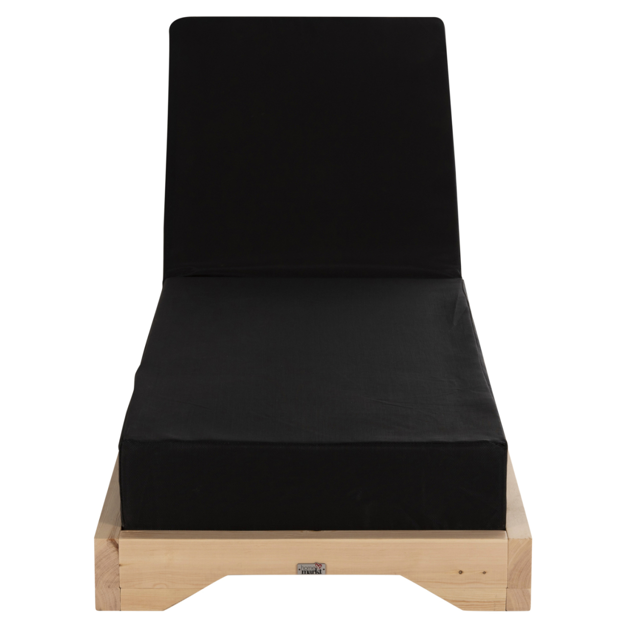 BEACH LOUNGER LOW IKARIA HM10623.01 PINE WOOD IN NATURAL COLOR-BLACK TEXTILENE-CUSHION 20cm THICK [5]