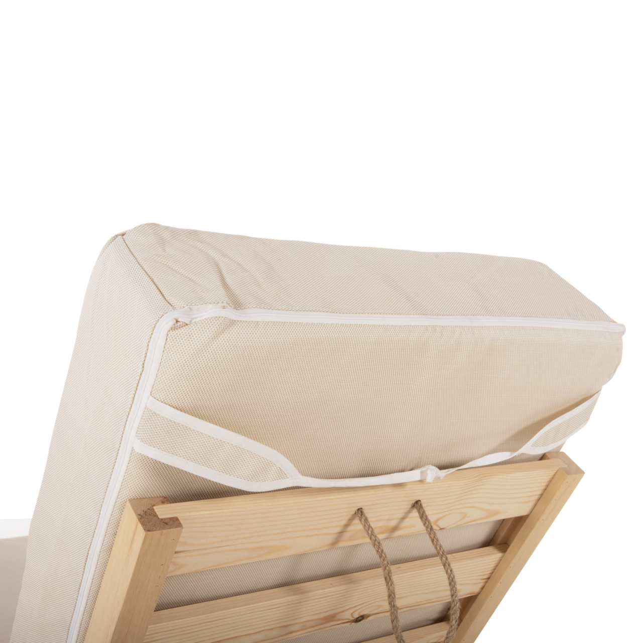 BEACH LOUNGER LOW IKARIA HM10623.02 PINE WOOD IN NATURAL COLOR-BEIGE TEXTILENE-CUSHION 20cm THICK [7]