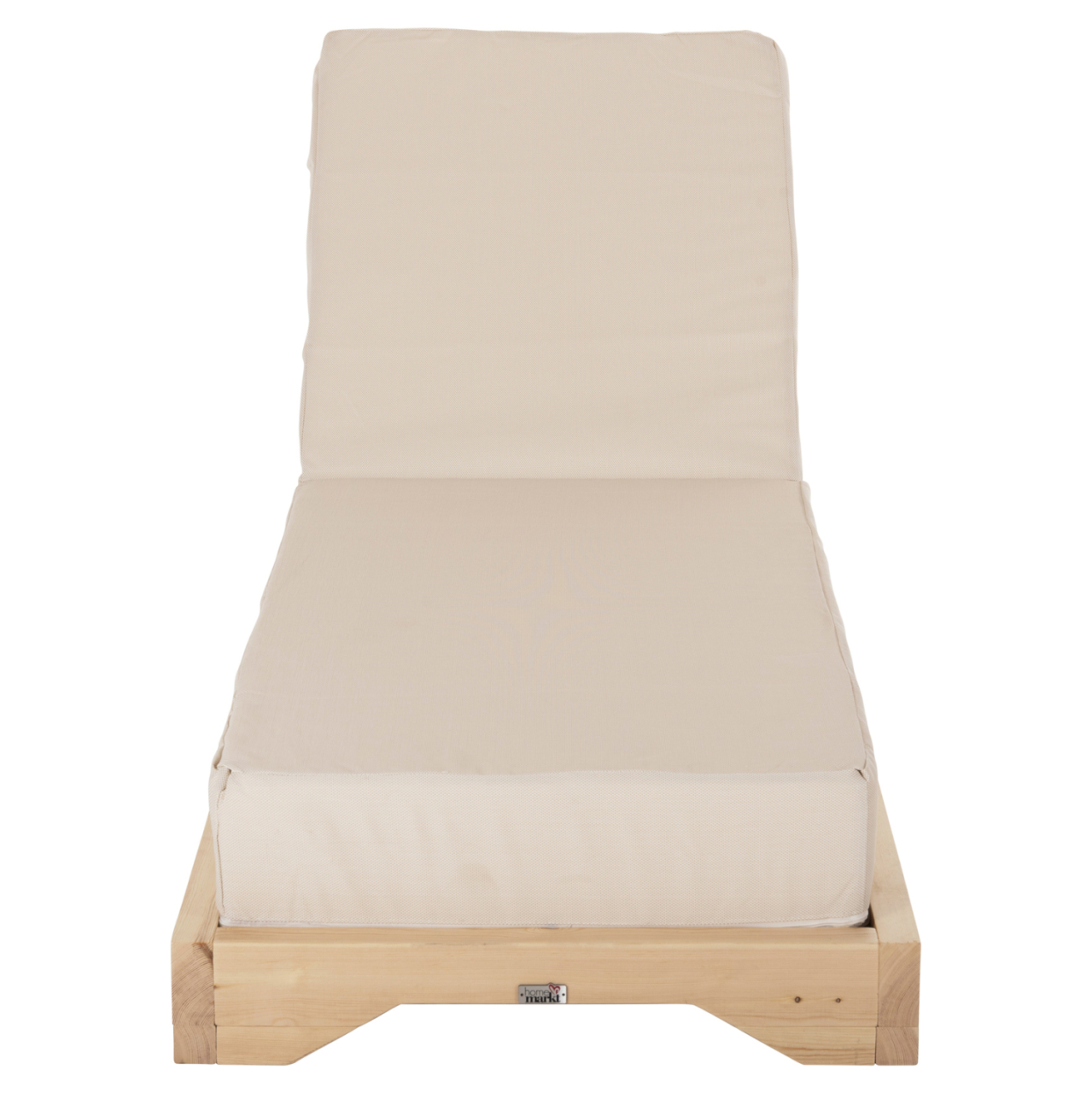 BEACH LOUNGER LOW IKARIA HM10623.02 PINE WOOD IN NATURAL COLOR-BEIGE TEXTILENE-CUSHION 20cm THICK [5]
