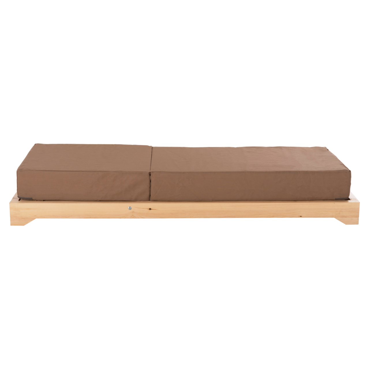 BEACH LOUNGER LOW IKARIA HM10623.04 PINE WOOD IN NATURAL COLOR-MOCHA TEXTILENE-CUSHION 20cm THICK [4]