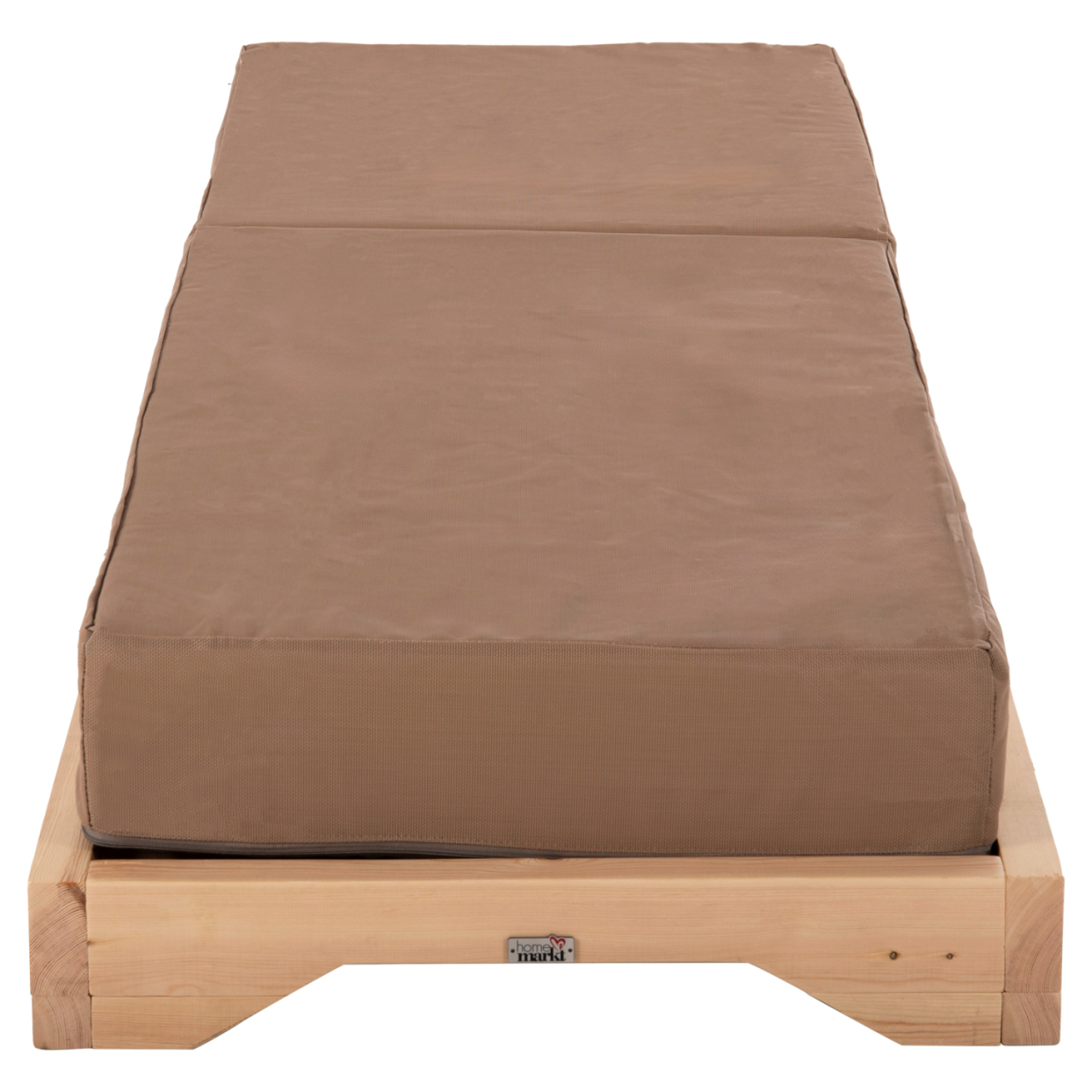 BEACH LOUNGER LOW IKARIA HM10623.04 PINE WOOD IN NATURAL COLOR-MOCHA TEXTILENE-CUSHION 20cm THICK [6]
