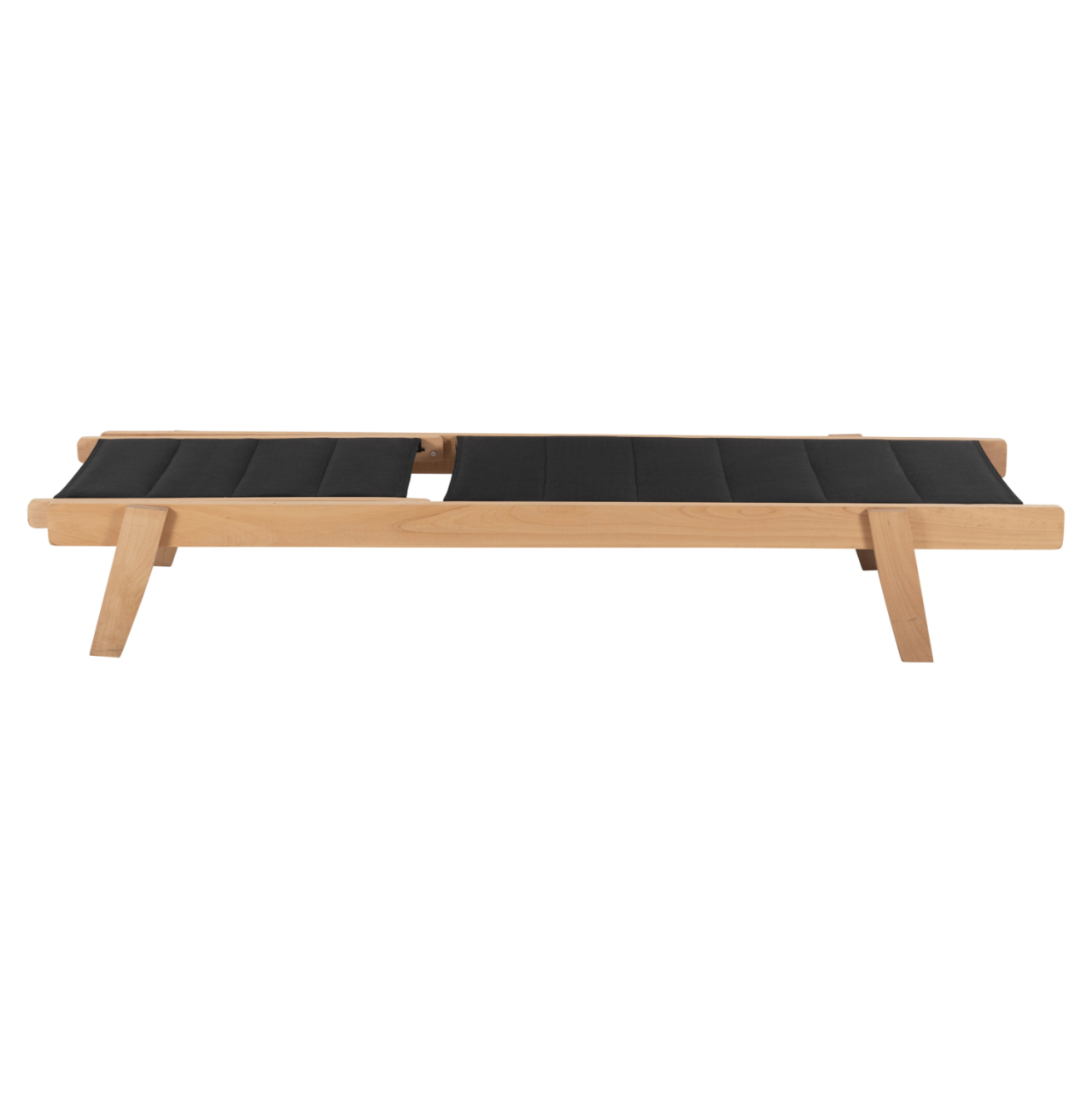BEACH LOUNGER MILOS HM10650.03 BEECH WOOD IN NATURAL-BLACK TEXTILENE CUSHION COVER 204x65x31,5-92,5H cm.91Hcm. [4]