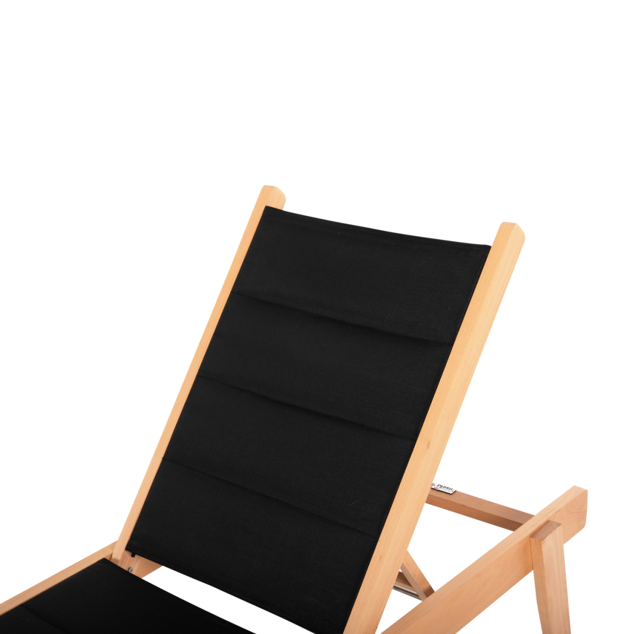 BEACH LOUNGER MILOS HM10650.03 BEECH WOOD IN NATURAL-BLACK TEXTILENE CUSHION COVER 204x65x31,5-92,5H cm.91Hcm. [6]