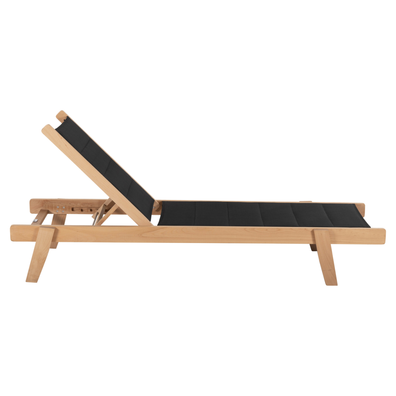 BEACH LOUNGER MILOS HM10650.03 BEECH WOOD IN NATURAL-BLACK TEXTILENE CUSHION COVER 204x65x31,5-92,5H cm.91Hcm. [3]