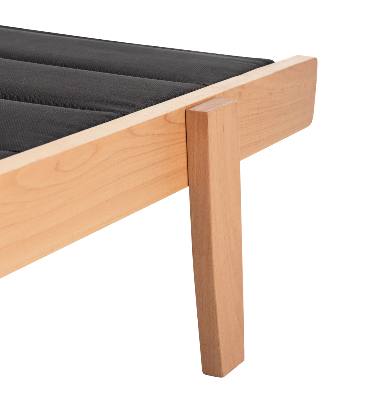 BEACH LOUNGER MILOS HM10650.03 BEECH WOOD IN NATURAL-BLACK TEXTILENE CUSHION COVER 204x65x31,5-92,5H cm.91Hcm. [10]