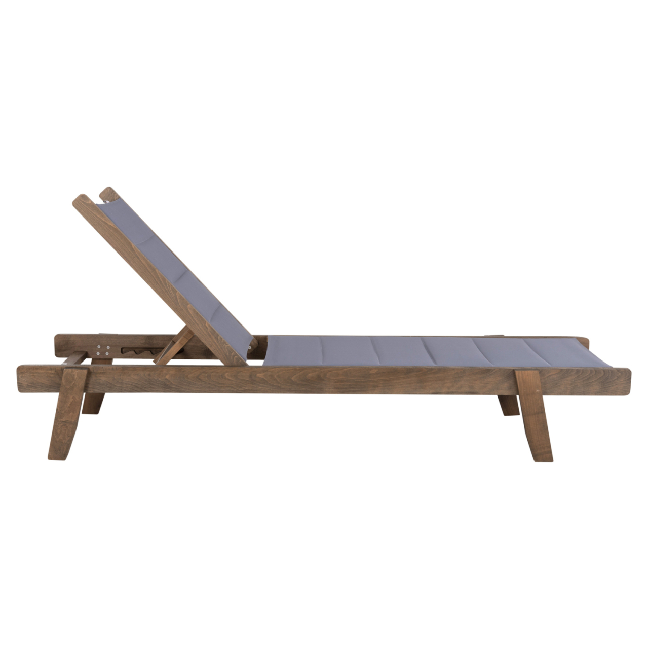BEACH LOUNGER MILOS HM10685.02 BEECH WOOD IN WALNUT-GREY TEXTILENE CUSHION COVER 204x65x92,5Hcm. [3]
