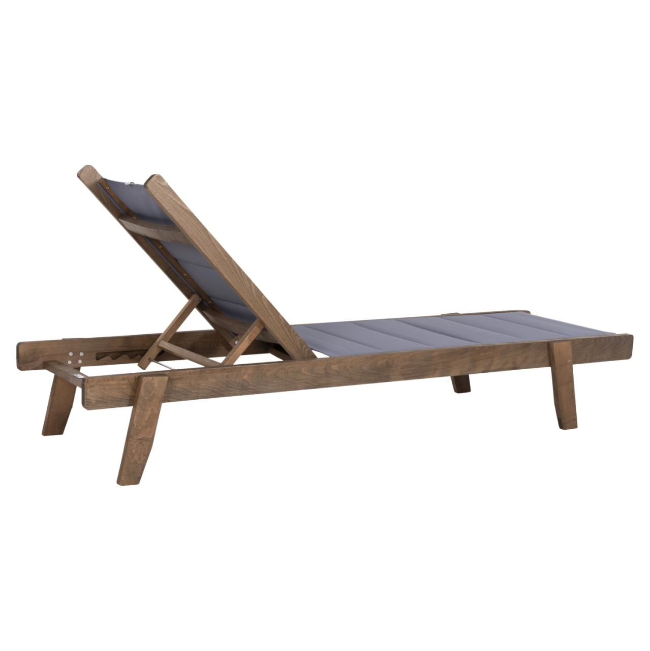 BEACH LOUNGER MILOS HM10685.02 BEECH WOOD IN WALNUT-GREY TEXTILENE CUSHION COVER 204x65x92,5Hcm. [5]