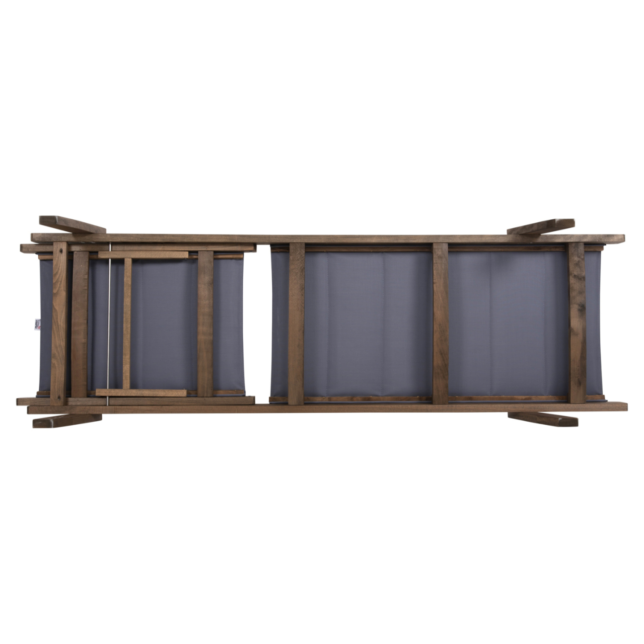 BEACH LOUNGER MILOS HM10685.02 BEECH WOOD IN WALNUT-GREY TEXTILENE CUSHION COVER 204x65x92,5Hcm. [6]