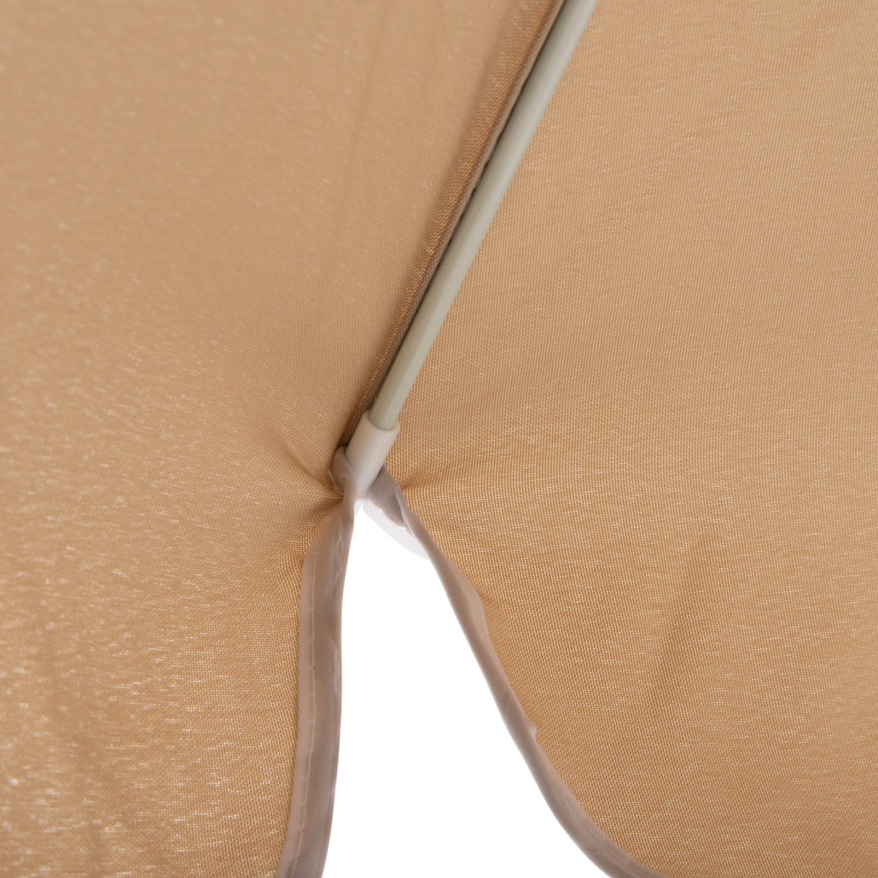 BEACH UMBRELLA WITH 8 FIBERGLASS SPOKES 2.00m HM6015.04 MOCHA COLOR-WHITE POLE [7]