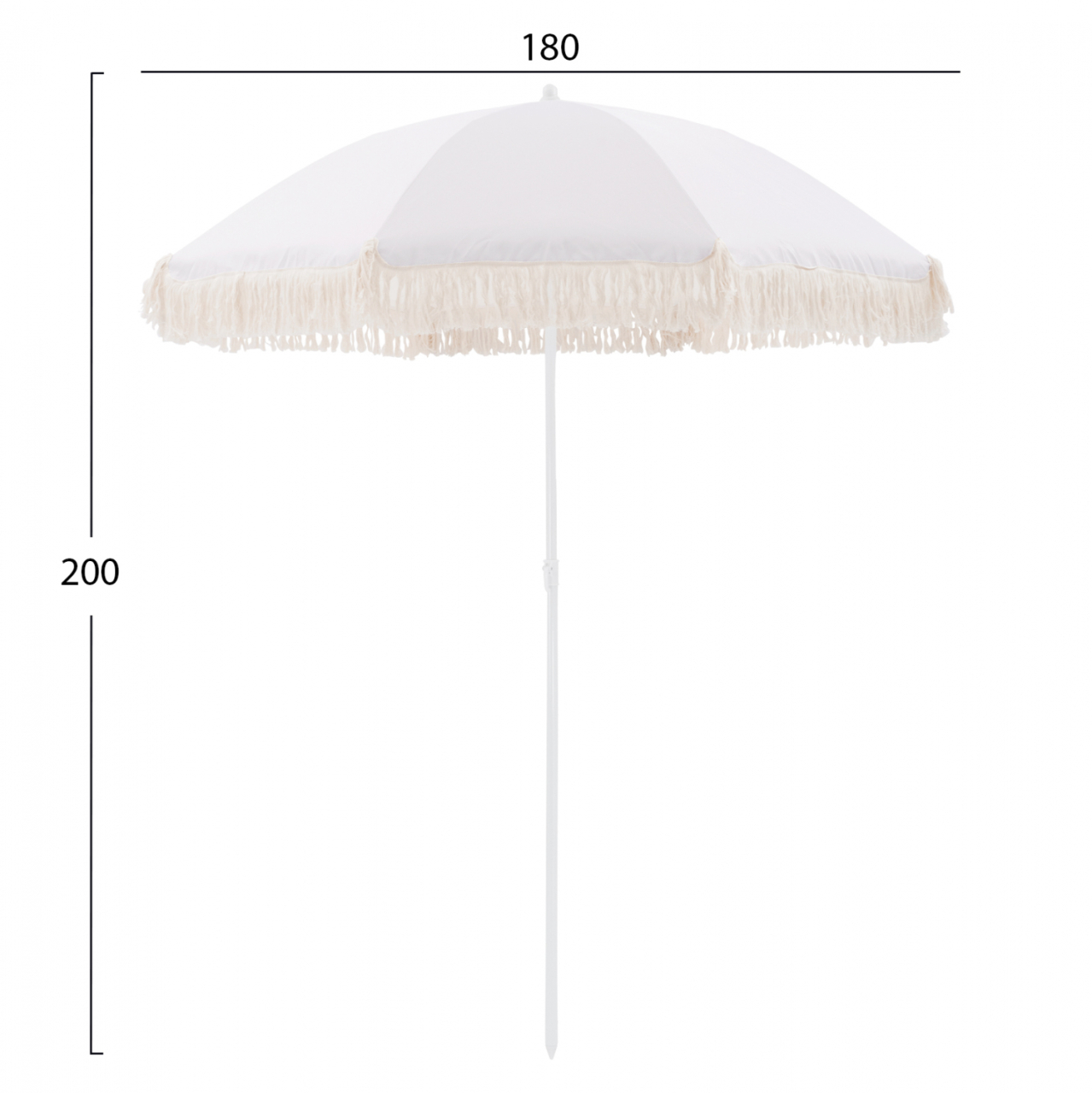 BEACH UMBRELLA WITH BEIGE MACRAME FRICTIONS HM5775.01 8 RADIAS Φ180Χ200m. [2]
