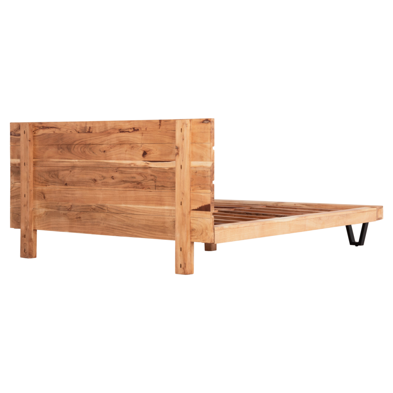 Bed ALICIA HM8359.11,metal and solid acacia wood,160Χ200 [6]