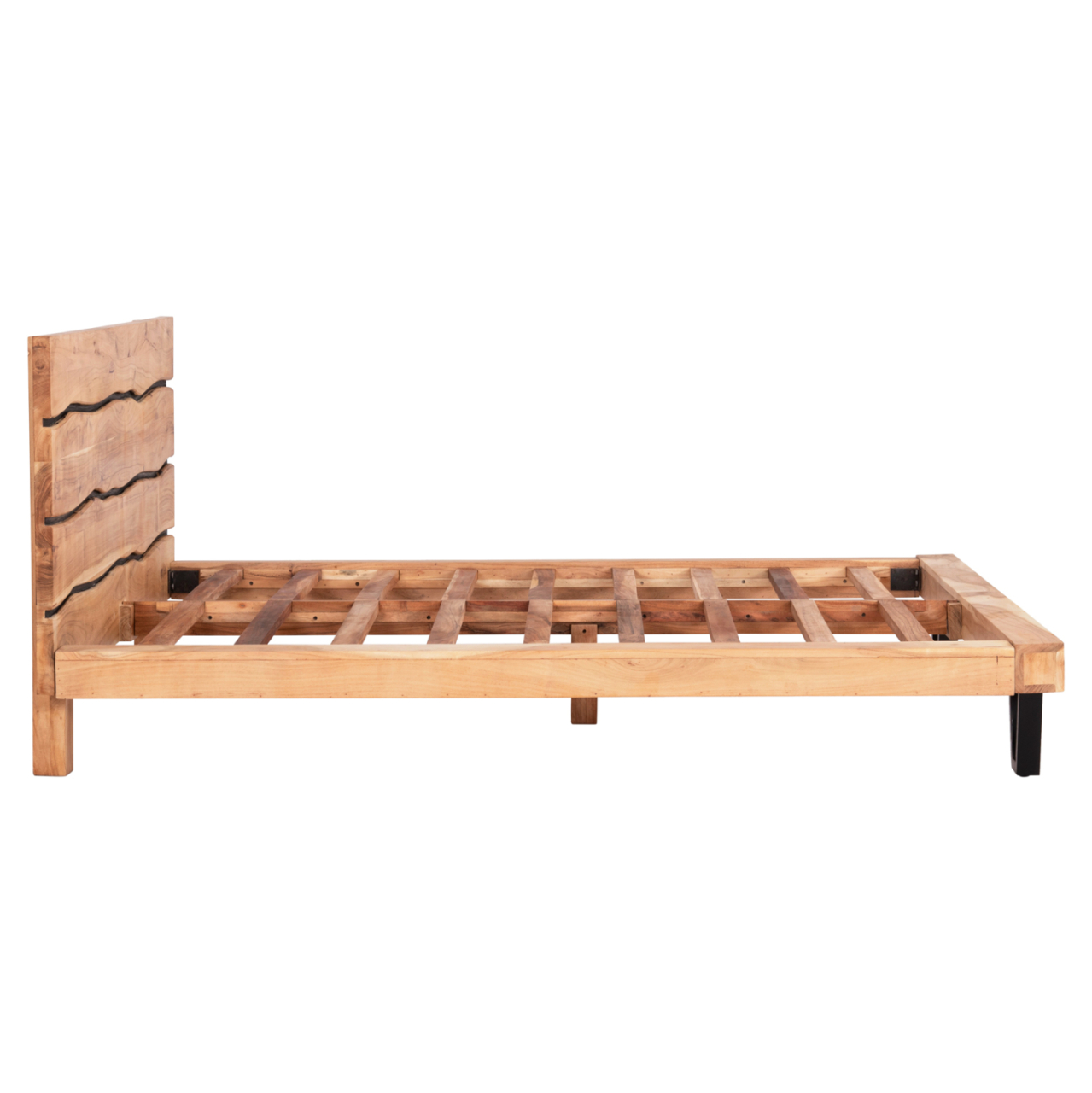 Bed ALICIA HM8359.11,metal and solid acacia wood,160Χ200 [5]