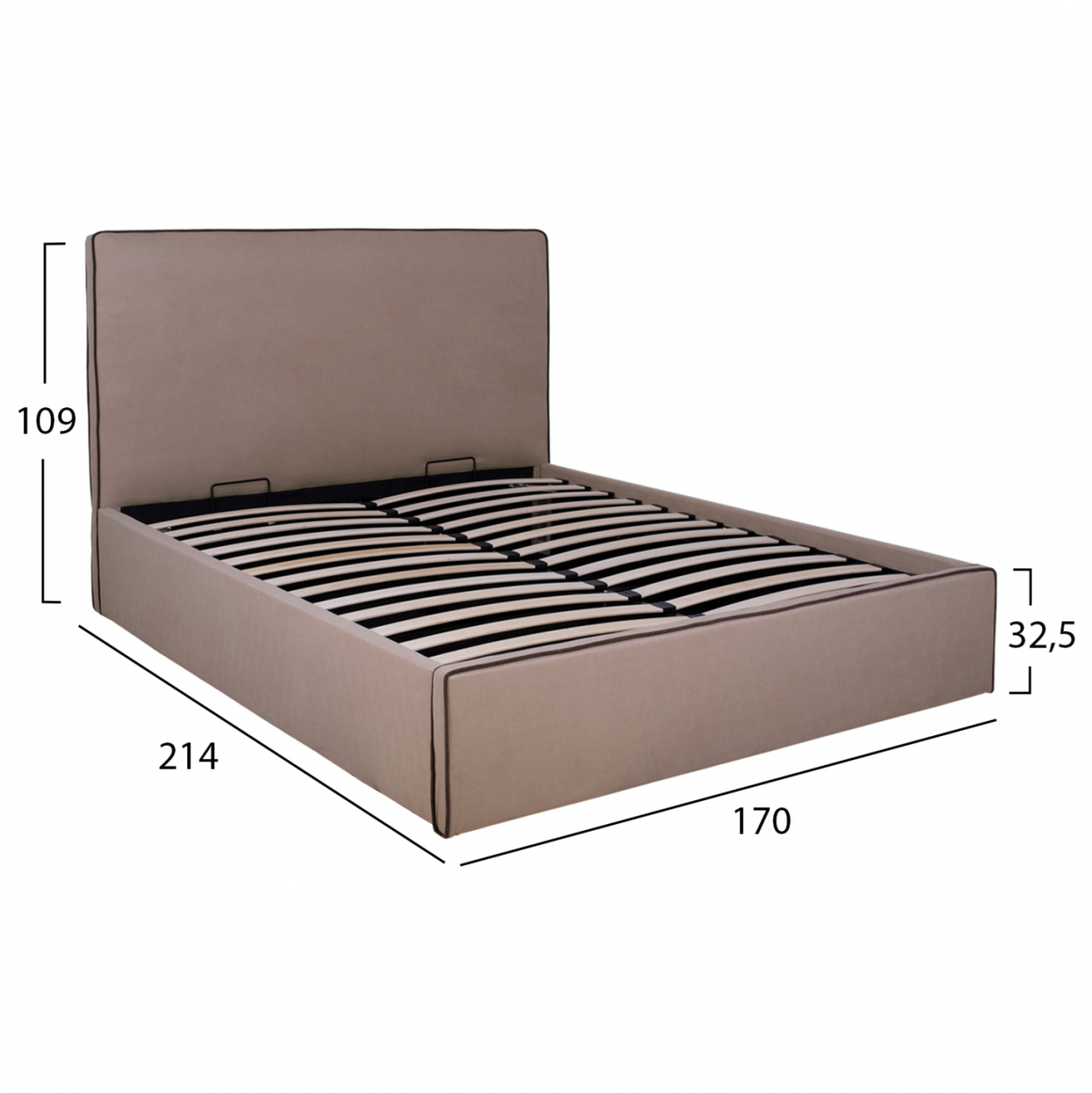 Bed Allie HM584.02 160x200 cm with Storage Space and beige fabric [3]